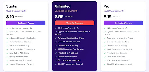 Pricing Of Walter Ai