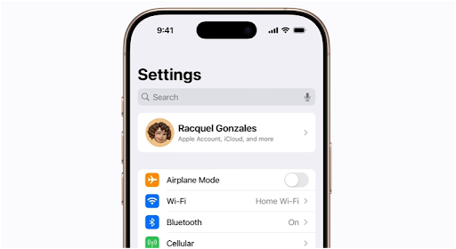 Tap Your Name To Open The Apple ID Settings